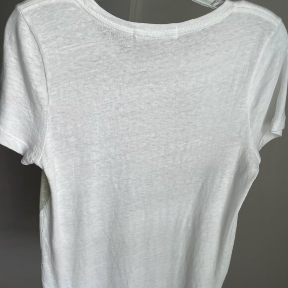 J. Crew Cotton Short Sleeve Top Size M White Tan Green Large Floral Print - Picture 9 of 10